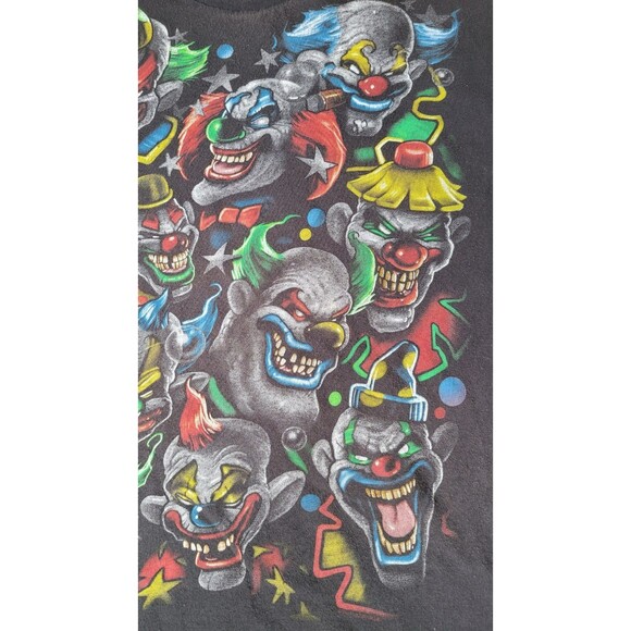 Y2K Delta Tag Killer Laughing Evil Clowns Graphic Men's XXL Black T-Shirt - Picture 9 of 16